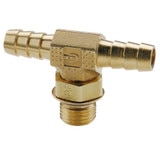 Barb to Straight Thread - Branch Tee - Brass Hose Barb Fittings